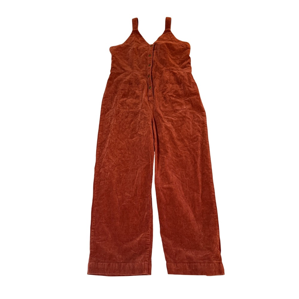 Universal Thread burnt orange corduroy wide-leg jumpsuit Size 18 pockets Autumn